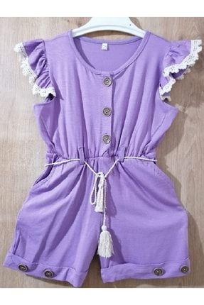 Kız Çocuk Elbise Pamuk Elbise Lila lilelb5