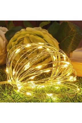 3 Metre Günışığı Peri Led Yılbaşı Yeni Yıl Işık Sarı Dekoratif Pilli Ledli Gece Işığı 3 Fonksiyonlu HZR3MPERILED