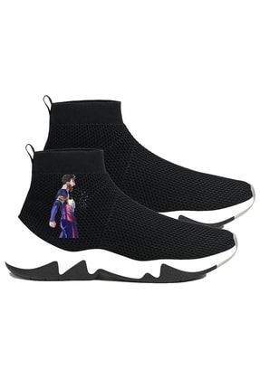 Siyah - Messi Çorap Design Sneaker Spor Ayakkabı Artdesignn44