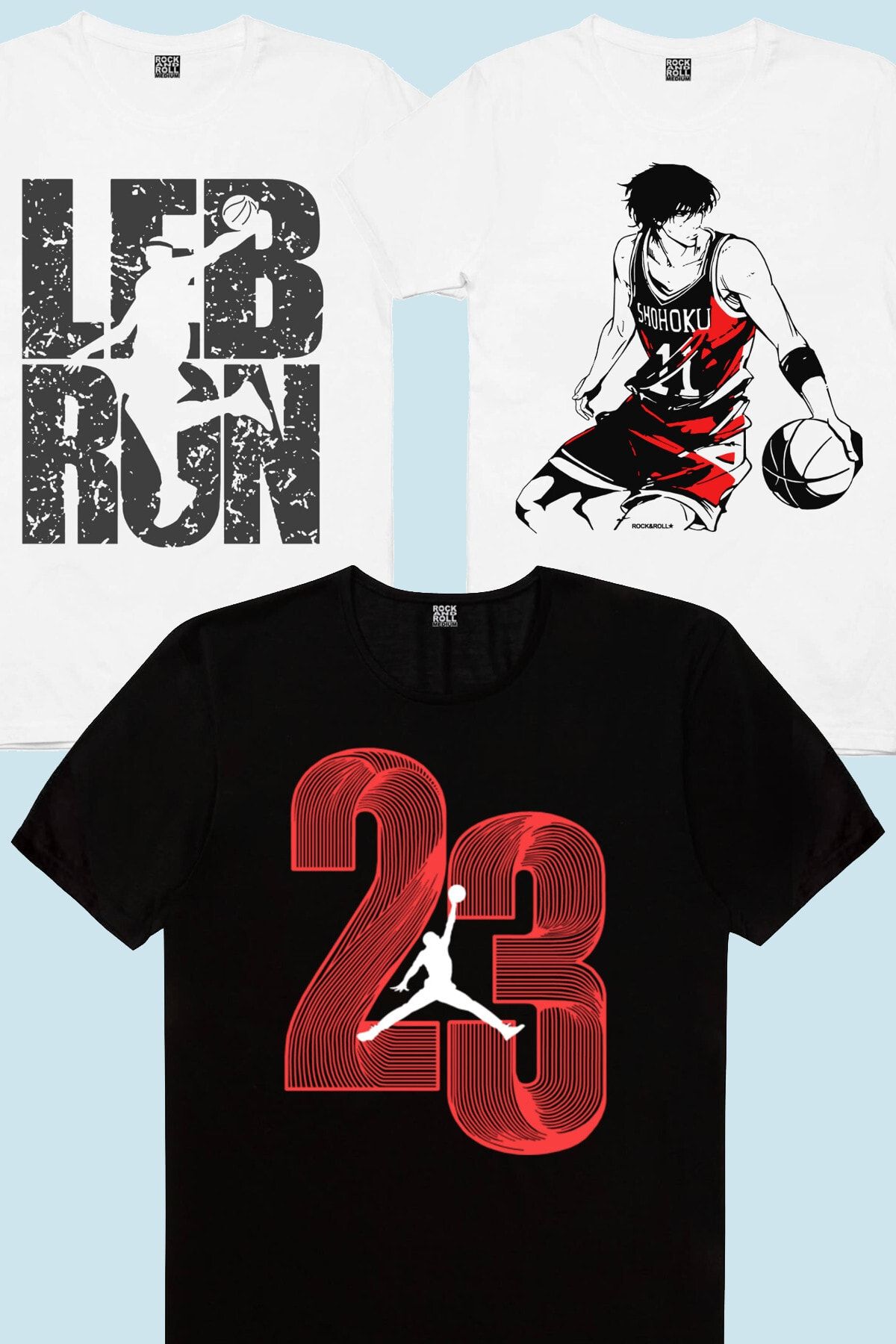 ROCK GURU Lebron Text White Twenty Three Black Handsome Basketball