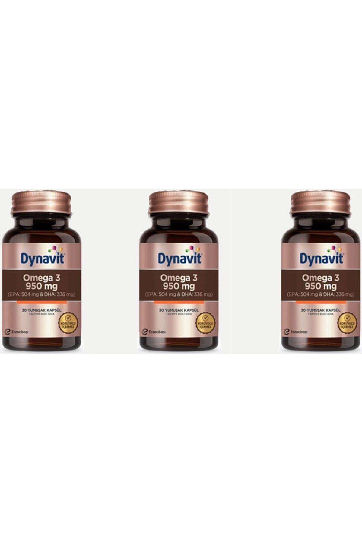 Dynavit-Eczacıbaşı Omega 3 950 mg زيت السمك 30 كبسولة 3 عبوات 1