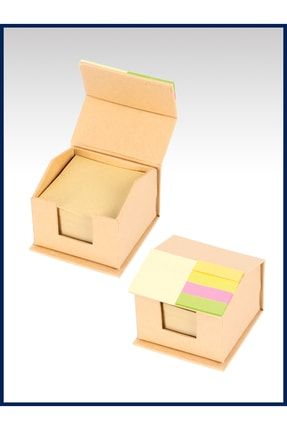Geri Dönüşümlü Renkli Yapışkanlı Notluk Ve Kraft Kağıt Küp Bloknot EGESTA-6363