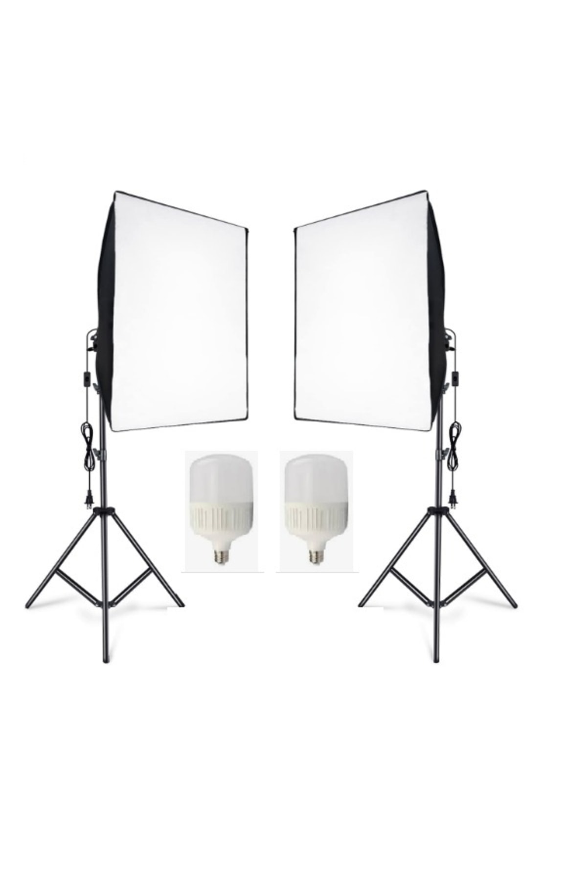 Ikili Softbox Seti  50x70cm Lambalı Toplam 9000 Lümen