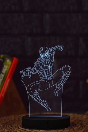 Spiderman , Marvel - 3 Boyutlu 16 Renk Dekoratif Gece Lambası 3d TYC00407350291