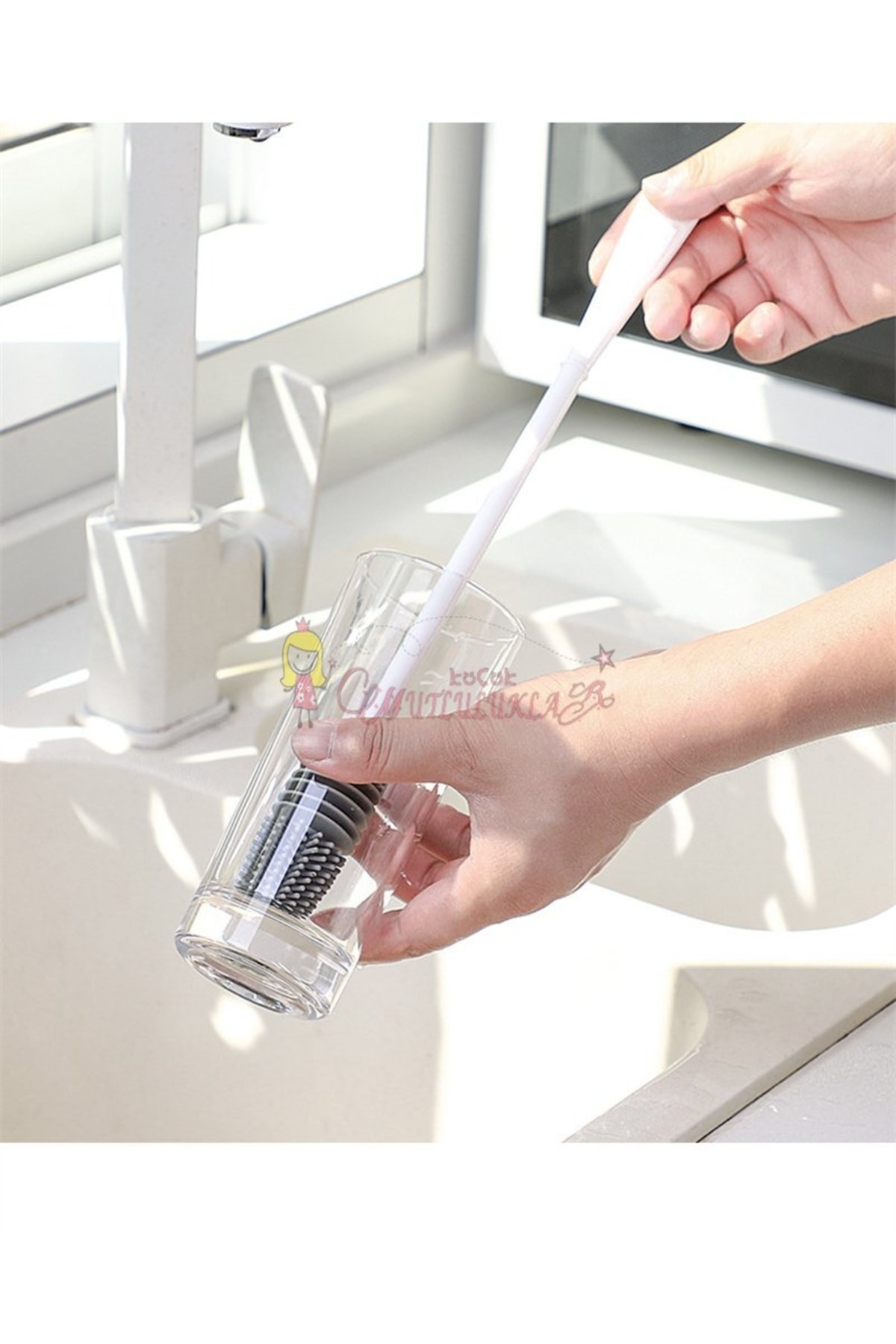 Duffa Silikon Şişe Biberon Temizleme Fırçası, Sürahi Kavanoz Yıkama Fırçası