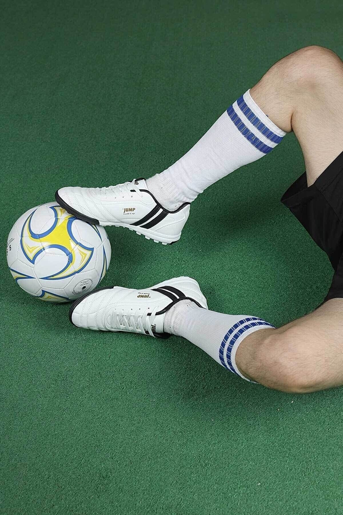 13258 کفش Jump فوتبال مردانه مشکی سفید Astroturf 36/45 -1 اورجینال - تصویر 4