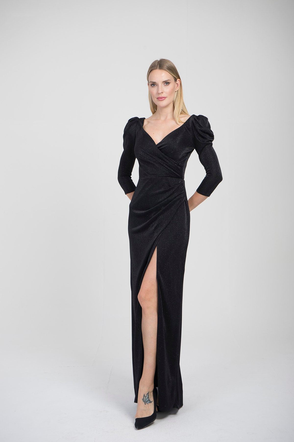 Deep cheap slit dress