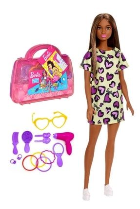 Barbie Aksesuarlı Makyaj Çantası Ve Işıltılı Barbie Bebeğim Barbieserisi000o0
