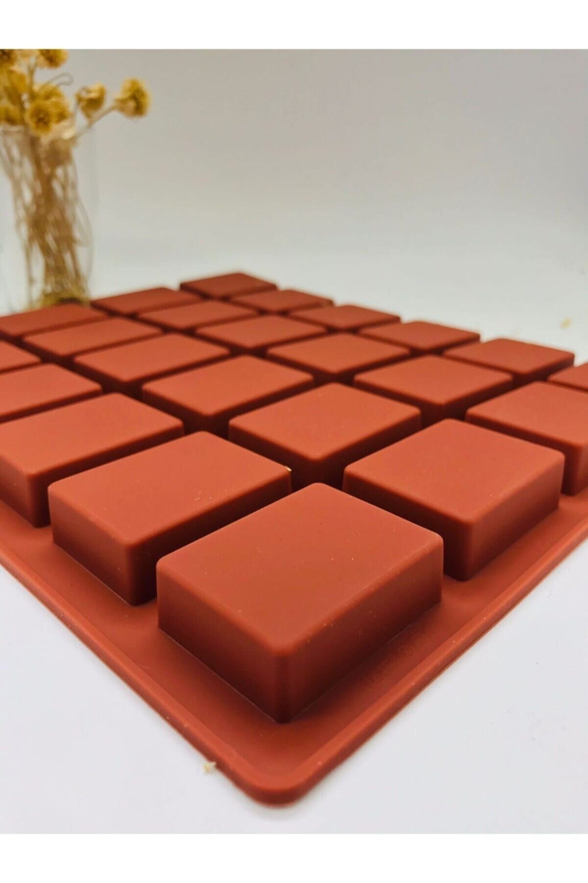 WorkAsist Mini Dikdörtgen Muffin Çikolata Sabun Mum Kek Pasta Silikon Kalıp 24'lü