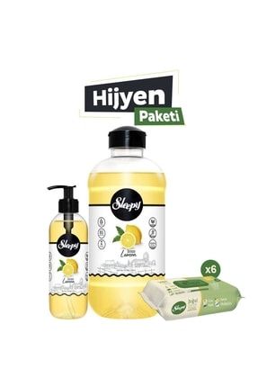 Hijyen Paketi (limon Sıvı Sabun Seti + Doğal Organik Pamuklu Temizlik Havlusu 6x50 Yaprak) U00000000001598