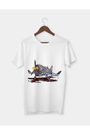 Uçak Baskılı T-shirt Tişört GKBB03639