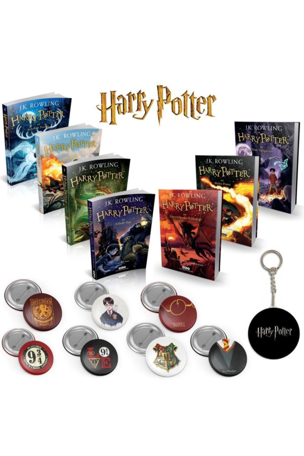 yky harry potter kitap seti 7 kitap 8 canta rozeti anahtarlik fiyati yorumlari trendyol