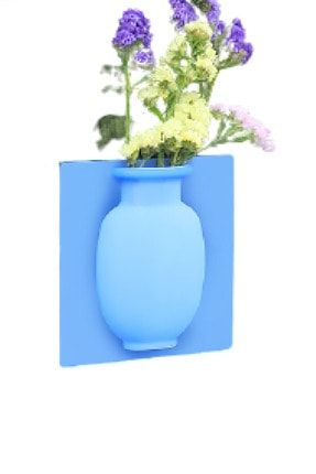 Silikon Vazo Dekoratif Yapışkanlı Mavi ikh215641561