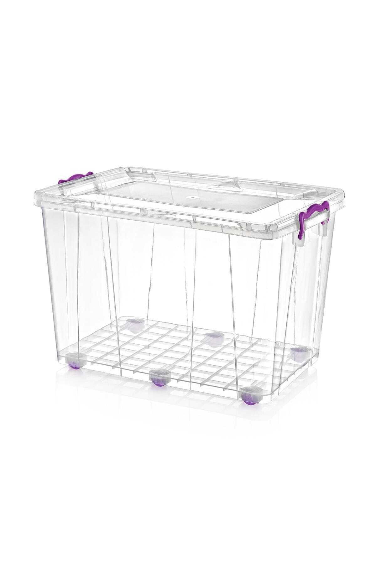 ekalemun-80 Lt Capacity Transparent Wheeled Lockable Storage Box 1
