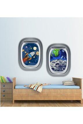 Uzay Penceresi Duvar Sticker S1 Çocuk Odası uzaypenceresi
