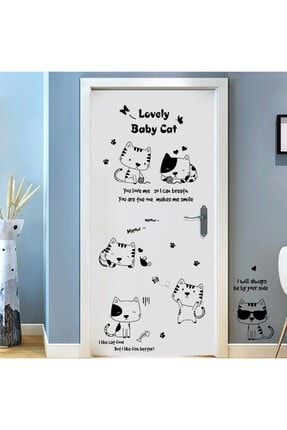 Yavru Kediler Bebek Odası Veteriner Çocuk Odası Dekorasyonu Duvar Sticker Duvar Süsü MK-444