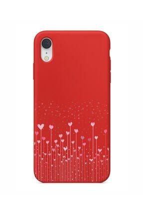 Kalpli Bahçe Tasarımlı Iphone Xr Kırmızı Telefon Kılıfı MCKALPBAHCE04