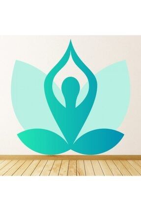Mavi Yoga Lotus Çiçeği Duvar Sticker Lotus Sticker