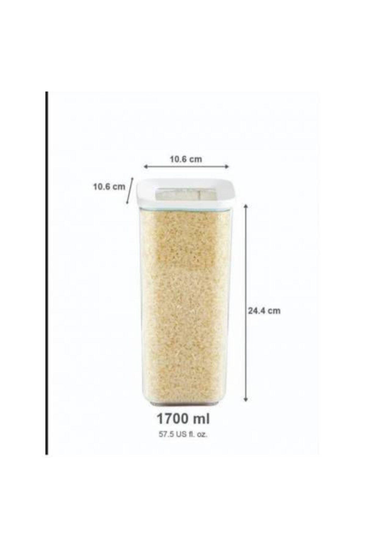 VİP AHMET-Square Storage Container 1700ml Set of 3 Jars 2