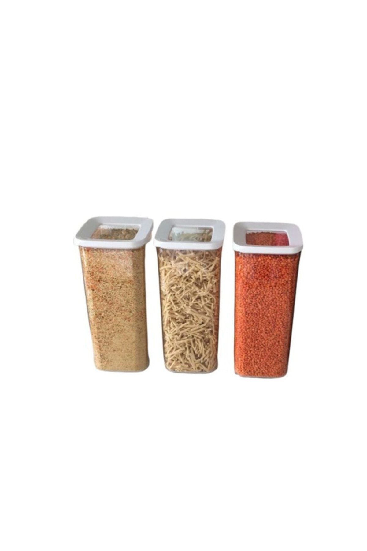 VİP AHMET-Square Storage Container 1700ml Set of 3 Jars 3