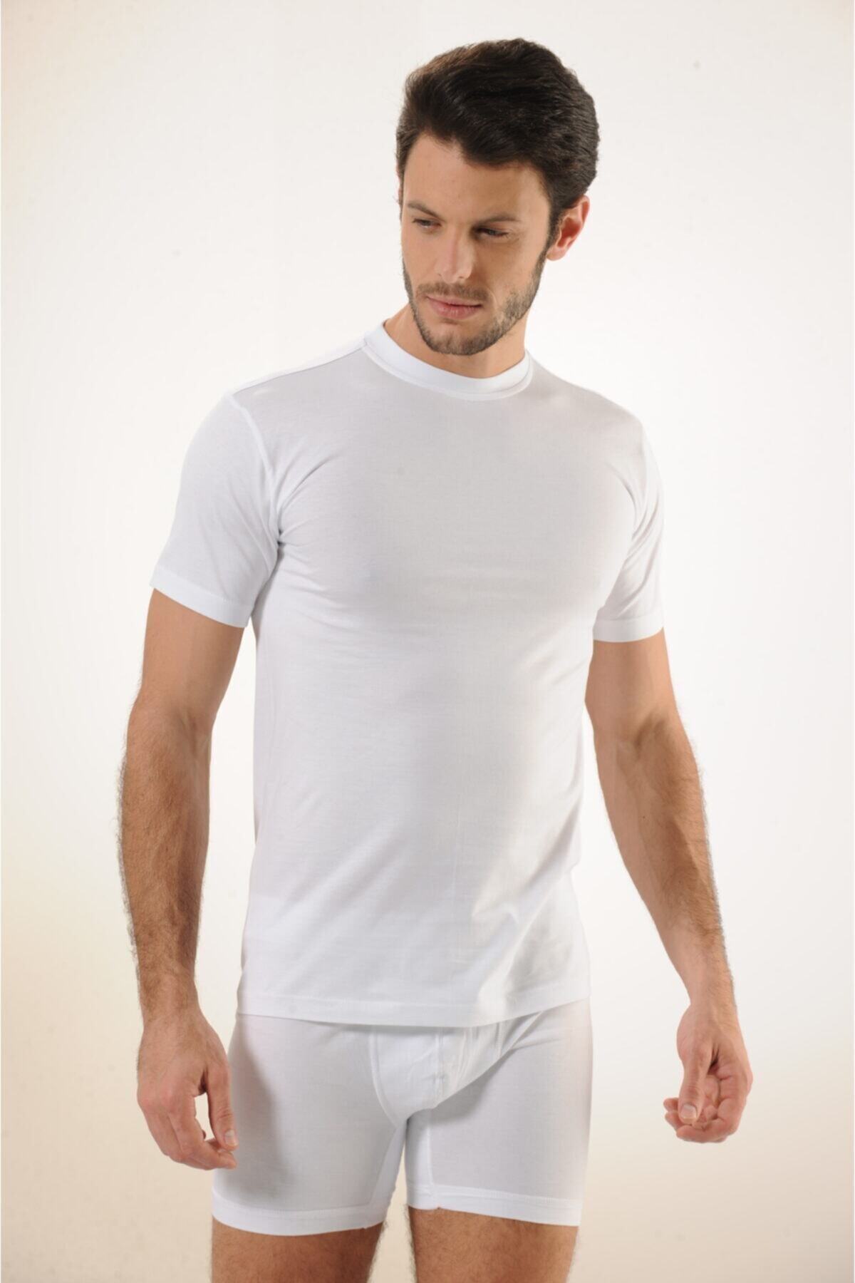 Hmd-Men's 100% Cotton White Single Jersey Closed Collar Undershirt & Comfortable Texture 4