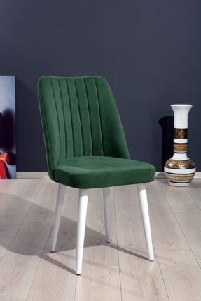 Polo Sandalye - Soho Yeşil - Ahşap Beyaz Ayaklı sohopolobeyaz
