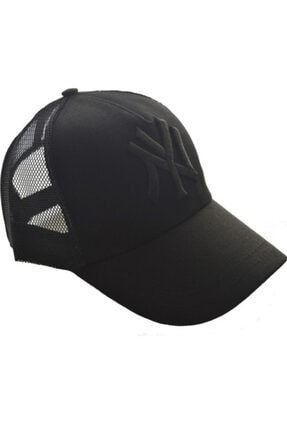 Unisex Siyah Fileli Logo Kep Şapka nysiyfileli
