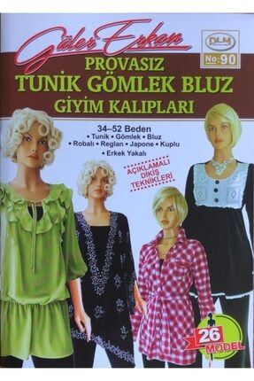 Güler Erkan Provasız Tunik Gömlek Bluz Giyim Kalıpları No:90 MODEL NO 90