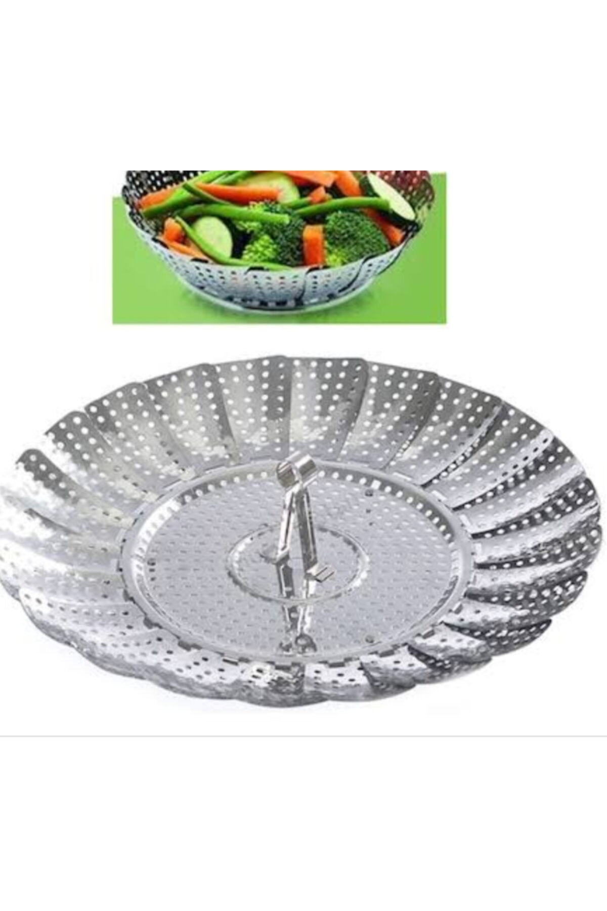 Genel Markalar Katlanır Buharda Sebze Pişirici Haşlayıcı Haşlama Sepeti Aparatı