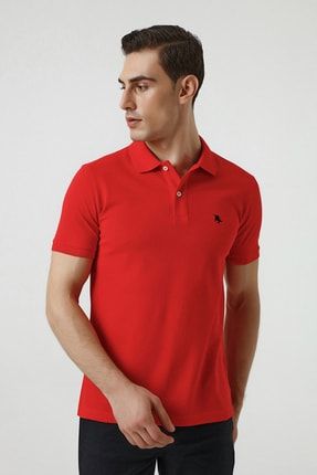 Polo Yaka T-shirt (REGULAR FİT) Mercan Renk % 100 Pamuk 4HC14ORT51000