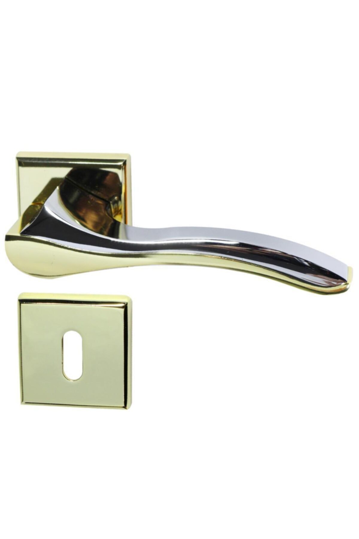 nobel bilecik altin sari krom kare rozetli kapi kolu oda 1 takim 2 adet kapi kolu 2 adet alt rozet fiyati yorumlari trendyol