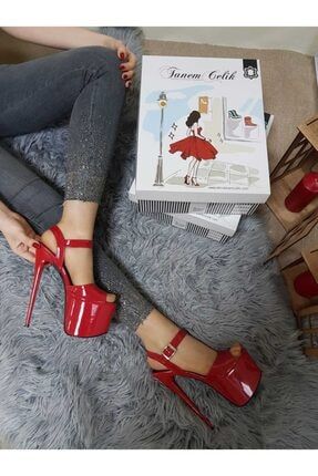 Kadın Kırmızı Rugan Yazlık Platform Ayakkabı 21 cm eetanemclk17