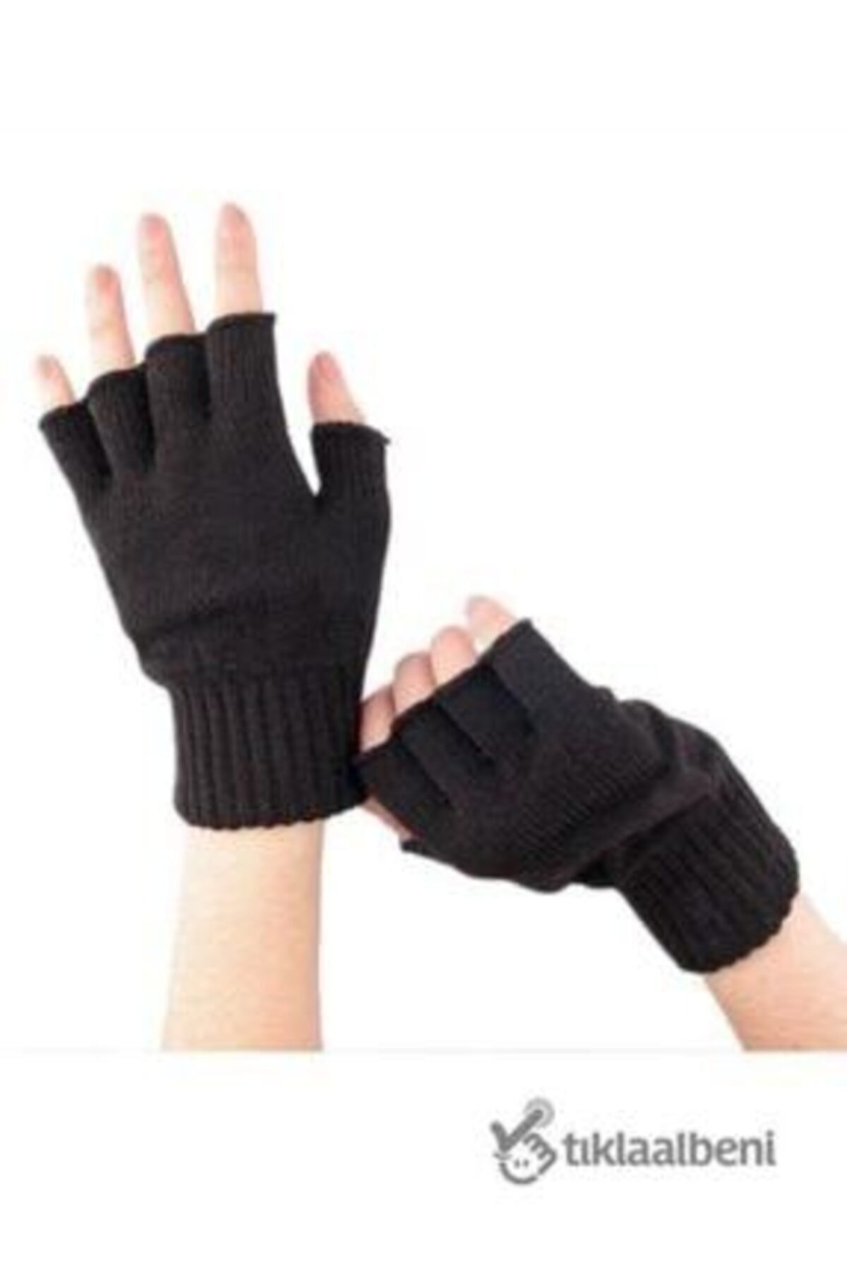 Genel Markalar Çift Kat Orlon Kışlık Yarım Parmak Eldiven