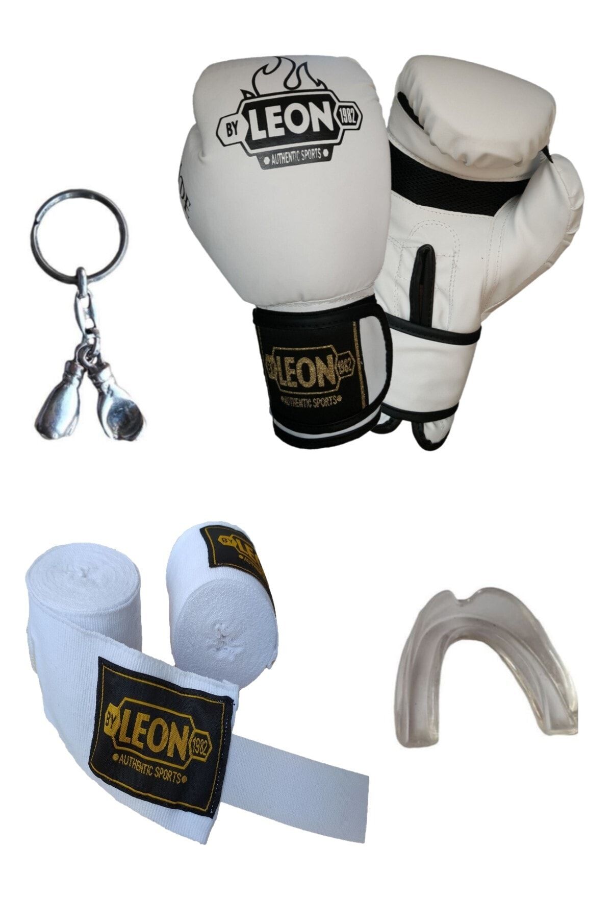 تجهیزات بوکس سفید Kickboxing Boxing Thai Glinden Keychain Supper 3.5 متر مجموعه By Leon 1982