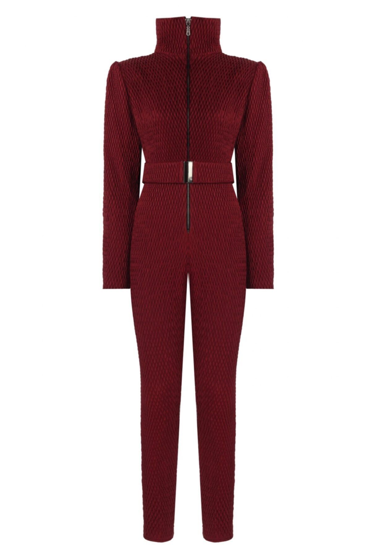 Red turtleneck hot sale jumpsuit