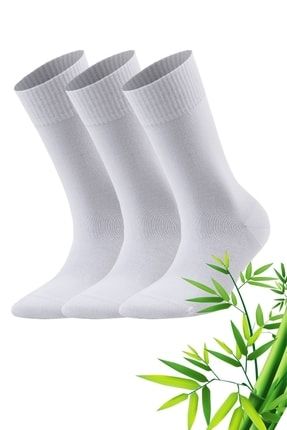 Beyaz Renk Bambu Diabetik Çorap 3 Çift M0B0107-2003