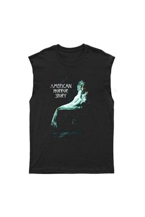 American Horror Story Siyah Kesik Kol Tişört Unisex Kolsuz T-shirt 1705WKK