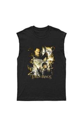 Yüzüklerin Efendisi Siyah Kesik Kol Tişört Unisex Kolsuz T-shirt 16344WKK