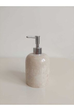 Dekoratif Doğal Bej Mermer Sıvı Sabunluk | Silver ART-173