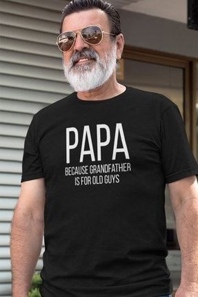 Papa Baskılı Siyah Tshirt PAPA1