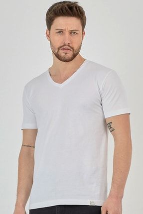 Basic Erkek V Yaka Slim Fit Kısa Kollu T-shirt PR1042