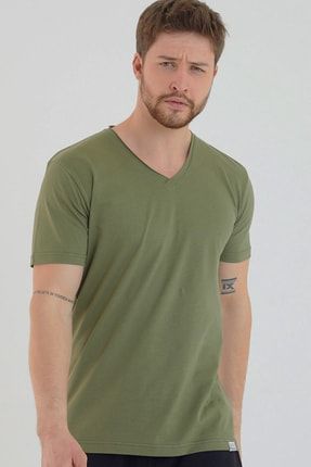 Basic Erkek V Yaka Slim Fit Kısa Kollu T-shirt PR1042