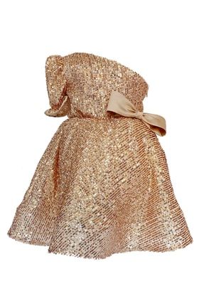 Tek Omuz Gold Shine Dress 20010010zb2020