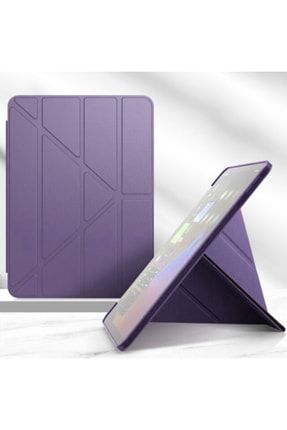 Ipad Mini 2 Mini 3 Smart Cover Uyumlu Üçgen Stand Arkası Şeffaf Tablet Kılıfı TSY-6