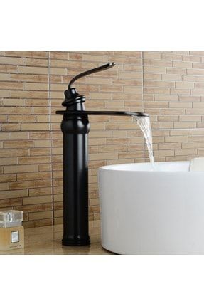 Banyo Çanak Lavabo Bataryası Siyah Şelale Yeni Model A015