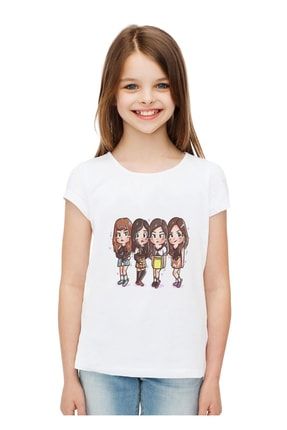 Kpop Black Pink Baskılı Kız Çocuk T-shirt Tişört GKBBC0426