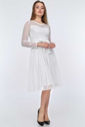 Astarlı Trend Tül Kumaş Elbise Abiye ED-254141