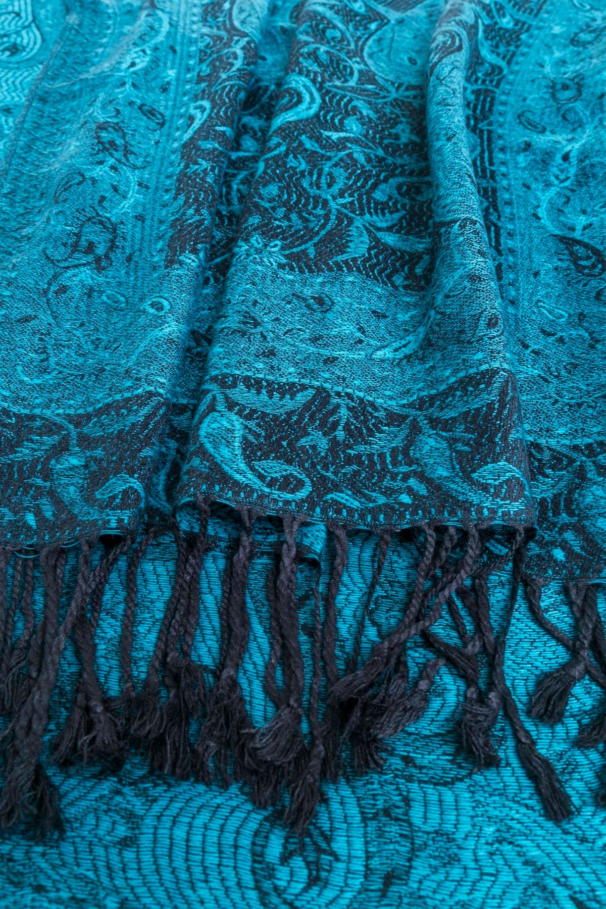 K&B PASHMINA-Cashmere Shawl |   Black Blue |   Does Not Contain Polyester |   Good Quality and Stylish Design 8