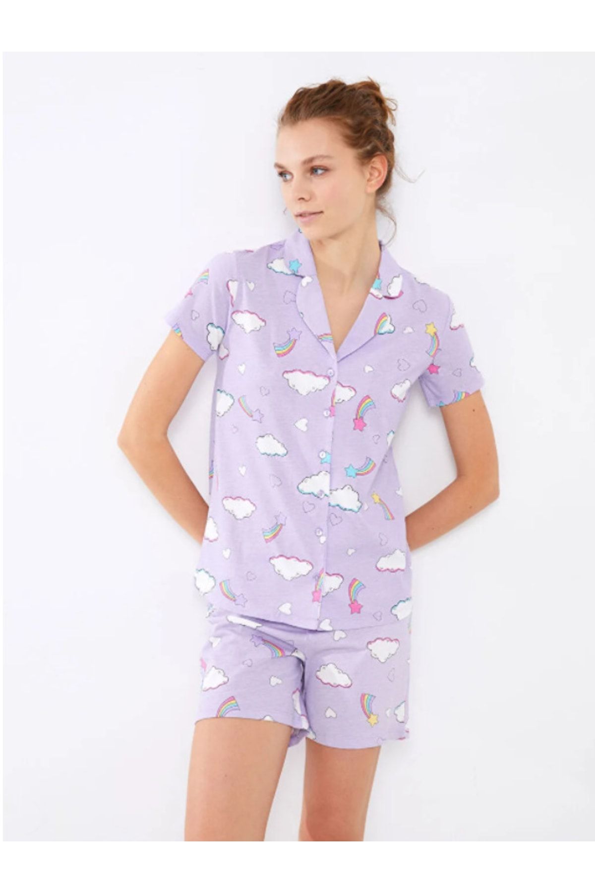 LC Waikiki Pyjama Lila Print Fast ausverkauft