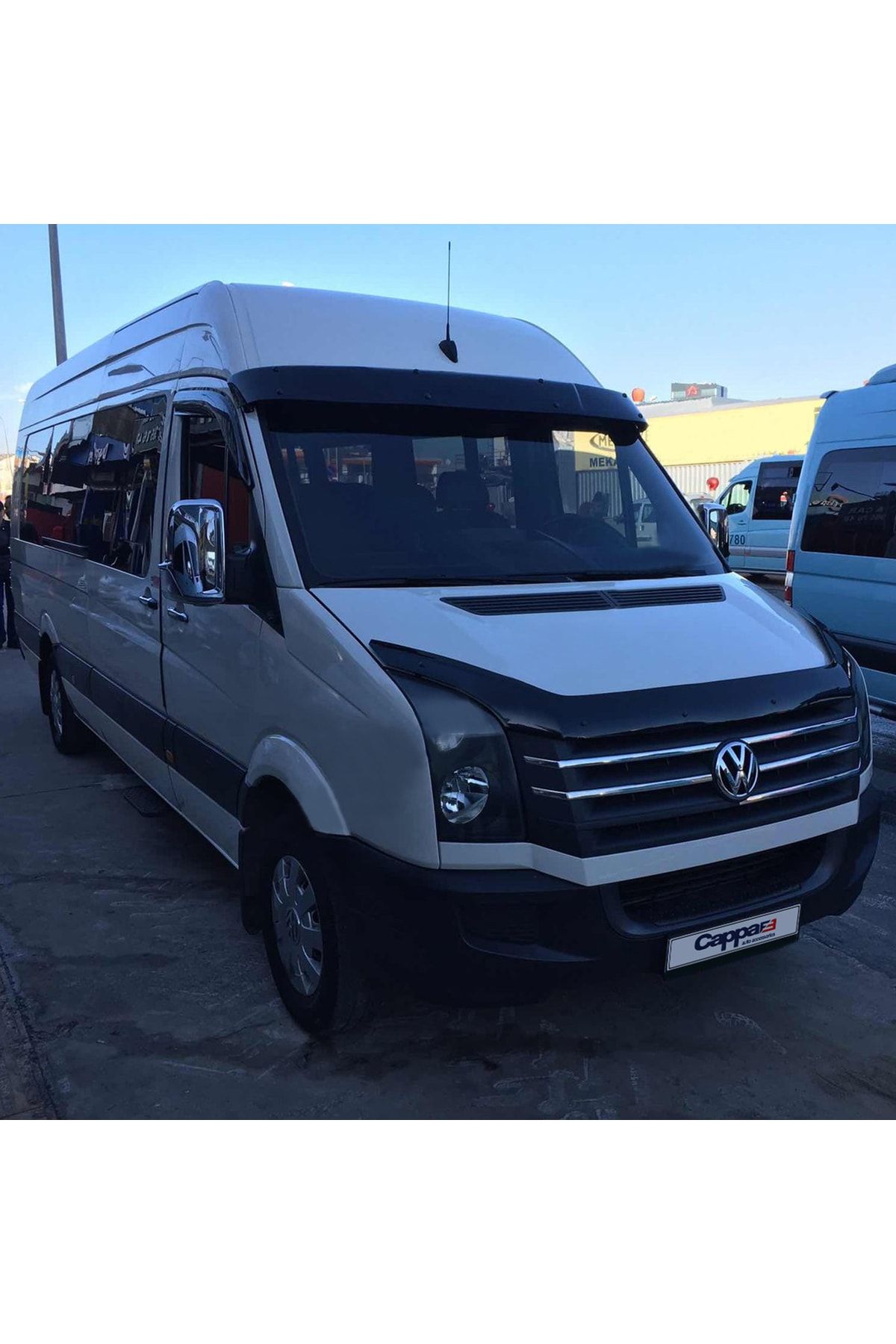 Cappafe-Volkswagen Crafter 2012-2017 Terek Piano Black Acrylic Visor Hat - Windshield Sunshade Visor 4